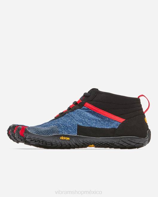 caminata en v hombres Vibram 0HT62 calzado mezclilla/rojo