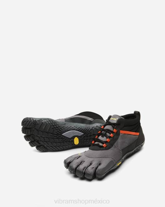 v-trek aislado hombres Vibram 0HT636 calzado negro/gris/rojo fuego