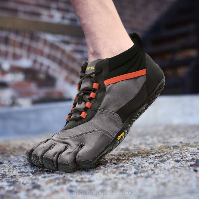 v-trek aislado hombres Vibram 0HT636 calzado negro/gris/rojo fuego