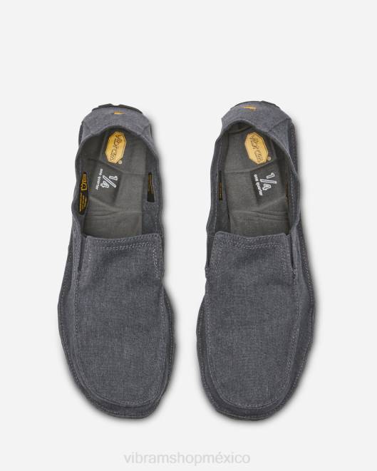 un cuarto de cáñamo hombres Vibram 0HT6139 calzado gris negro