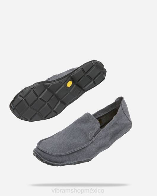 un cuarto de cáñamo hombres Vibram 0HT6139 calzado gris negro