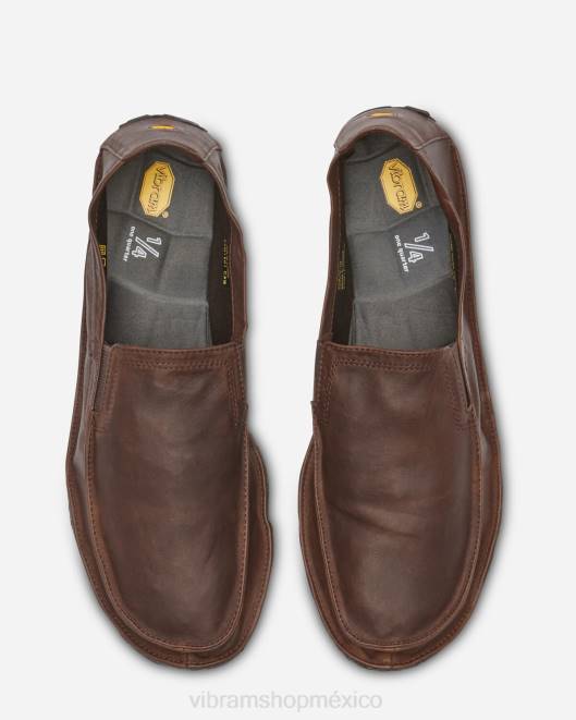 un cuarto de cuero hombres Vibram 0HT6123 calzado marrón/negro
