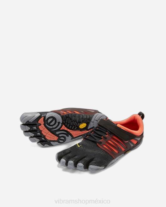 tren en v mujer Vibram 0HT652 calzado negro/coral/gris