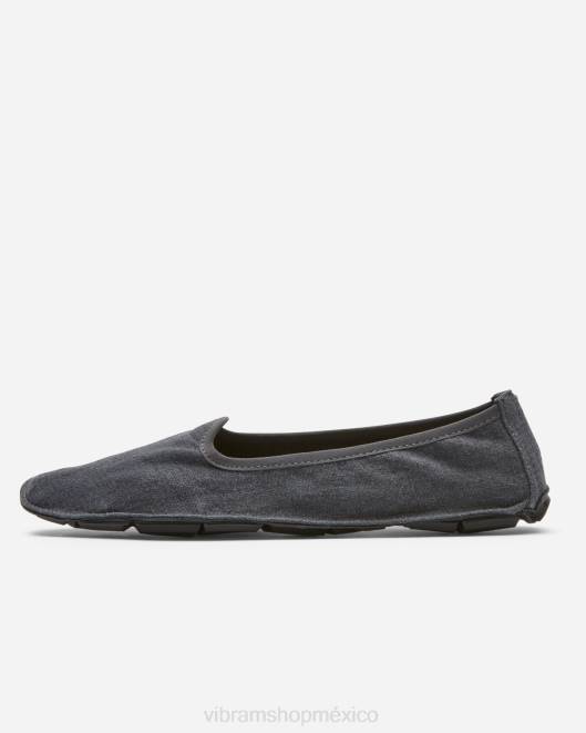un cuarto de cáñamo mujer Vibram 0HT6133 calzado gris negro