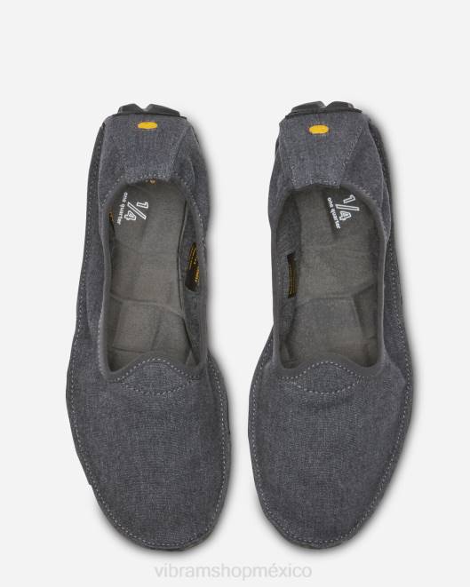 un cuarto de cáñamo mujer Vibram 0HT6133 calzado gris negro