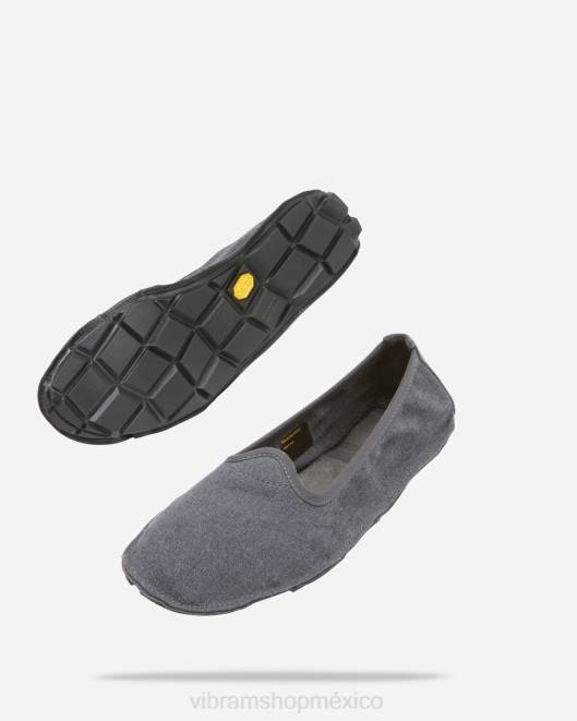 un cuarto de cáñamo mujer Vibram 0HT6133 calzado gris negro