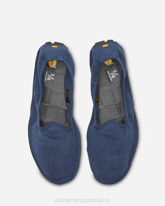 un cuarto de cáñamo mujer Vibram 0HT6136 calzado azul negro
