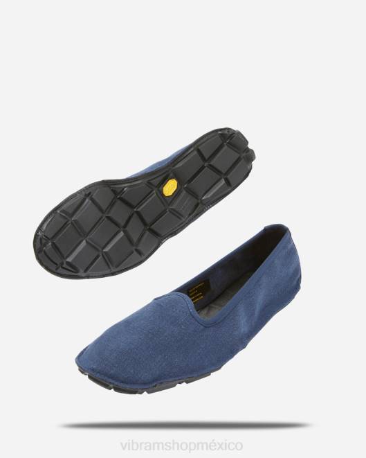 un cuarto de cáñamo mujer Vibram 0HT6136 calzado azul negro