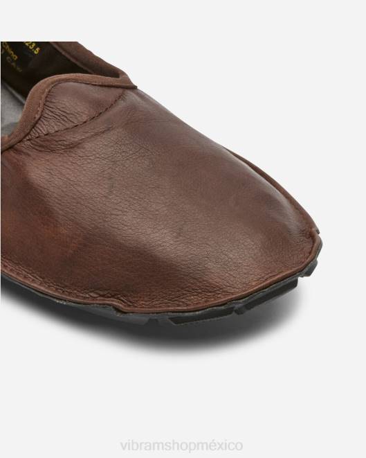 un cuarto de cuero mujer Vibram 0HT6137 calzado marrón/negro