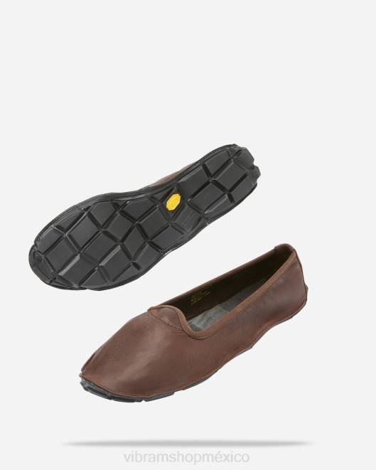 un cuarto de cuero mujer Vibram 0HT6137 calzado marrón/negro