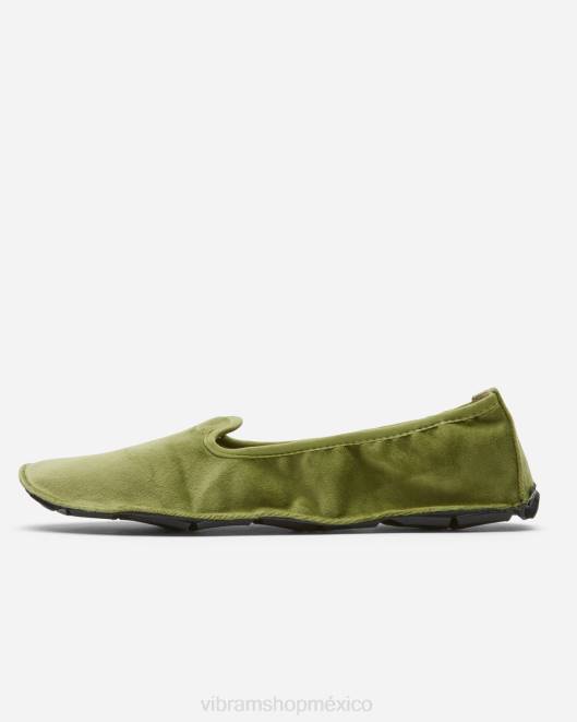 un cuarto de terciopelo mujer Vibram 0HT6140 calzado verde/negro